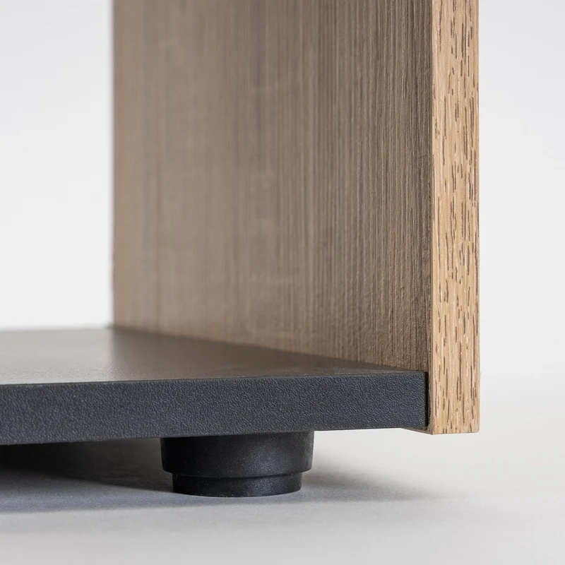 Estantería Cubo con 4 huecos de laminado negro y roble de 62x60x30 cm