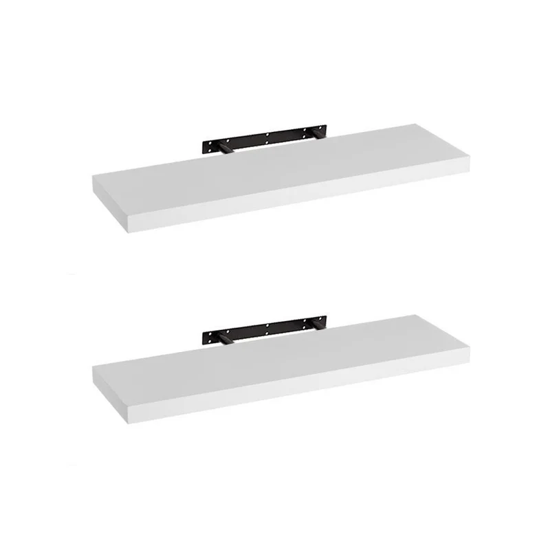 Set de 2 estantes de pared flotantes blancos de 80x23,5x3,8 cm