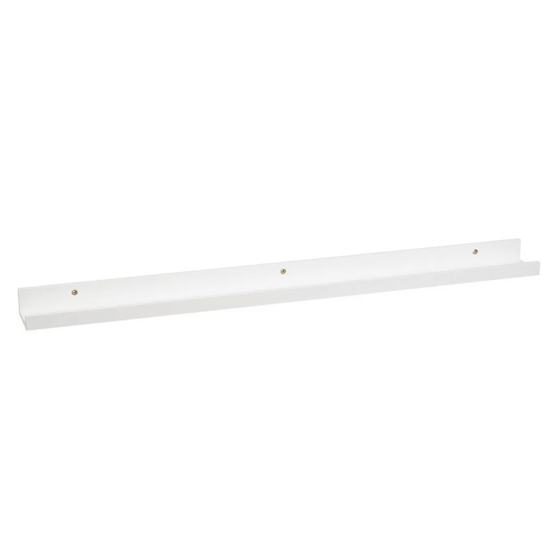 Estante flotante de pared de madera blanca para cuadros de 100x9,5x5 cm