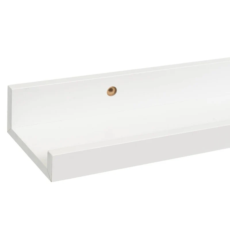 Estante flotante de pared de madera blanca para cuadros de 100x9,5x5 cm