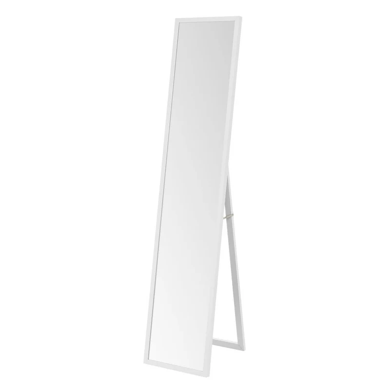 Espejo de pie de cuerpo entero con marco de madera blanco de 153x33 cm