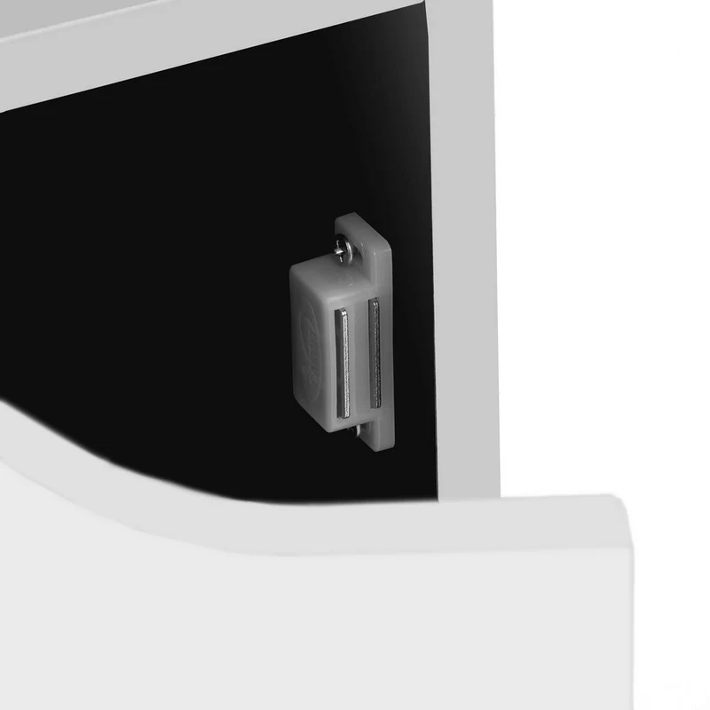Mesita de noche Cubo de laminado blanco liso con 1 puerta de 60x30x29 cm