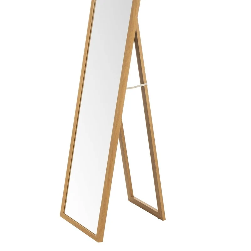 Espejo de pie de cuerpo entero con marco de madera natural de 153x33 cm