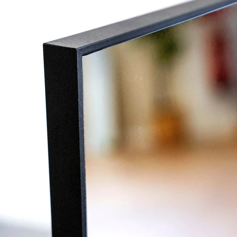 Espejo de pie de cuerpo entero con marco de madera negro de 151x31 cm