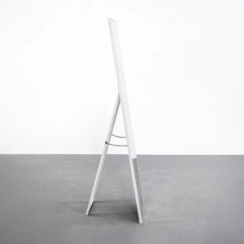 Espejo de pie de cuerpo entero con marco blanco de 151x31 cm