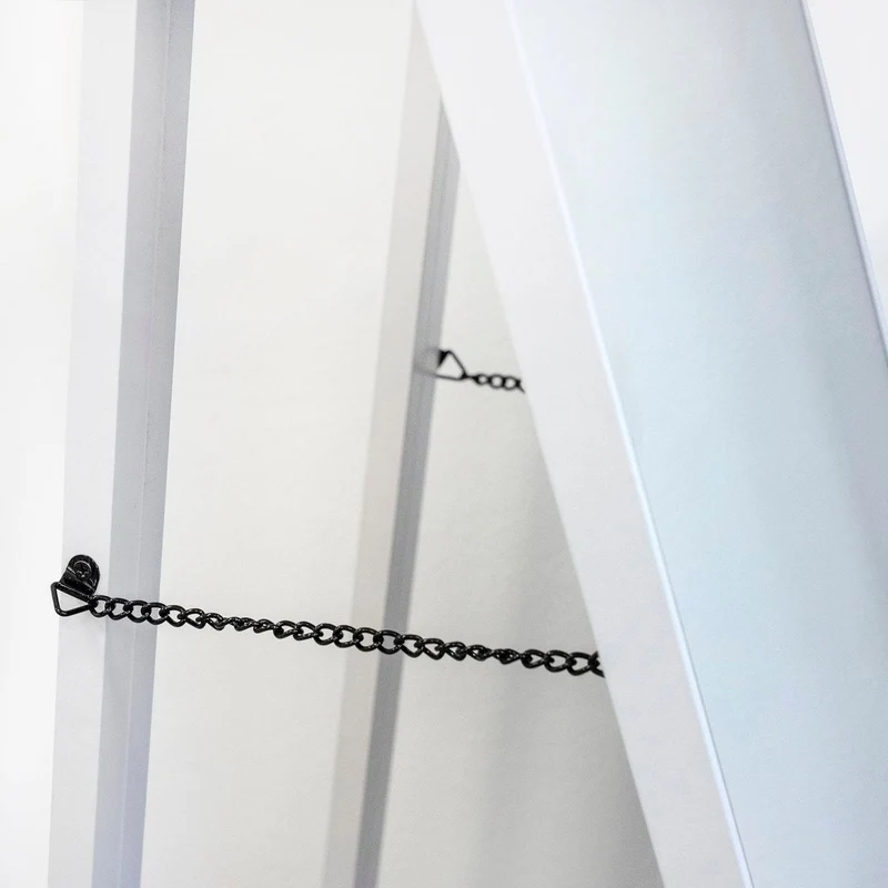 Espejo de pie de cuerpo entero con marco blanco de 151x31 cm