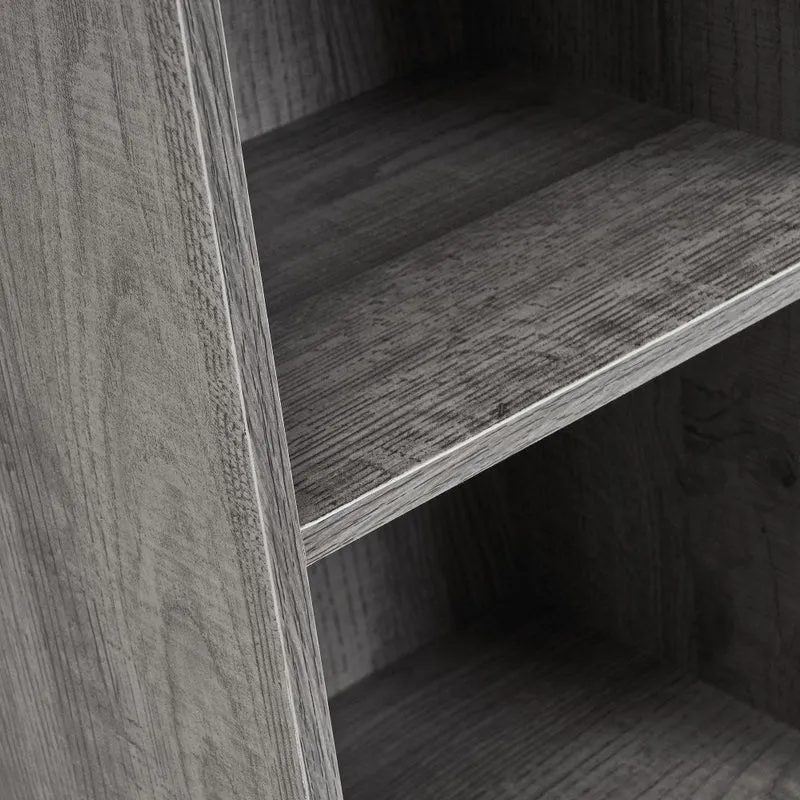 Estantería Cubo con 2 baldas de madera laminada color gris de 54x30x24 cm