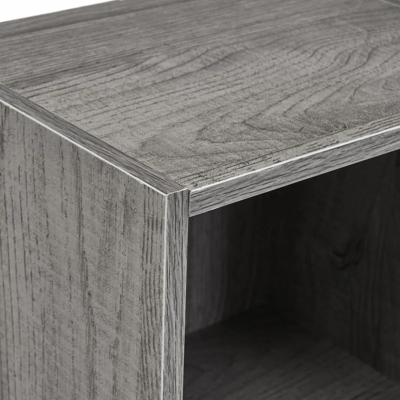 Estantería Cubo con 2 baldas de madera laminada color gris de 54x30x24 cm