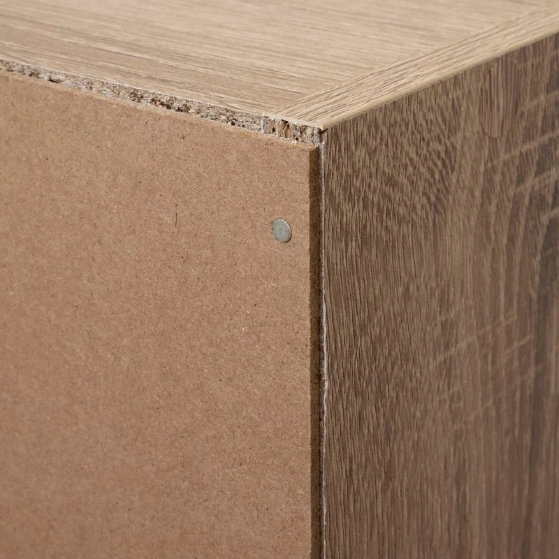 Estantería Cubo con 5 baldas de madera laminada color roble de 132x30x24 cm