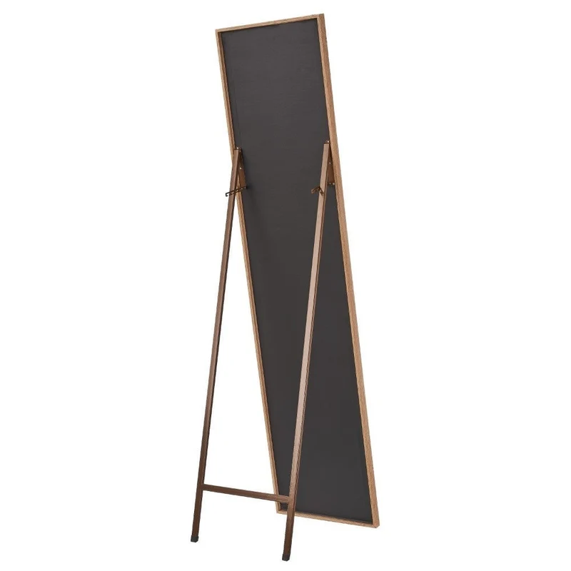 Espejo de pie de cuerpo entero con marco de madera natural de 157x37 cm