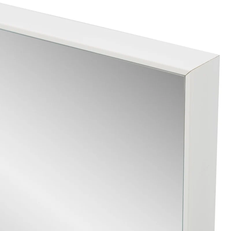 Espejo de pared de rectangular con marco blanco de plástico 30x90 cm