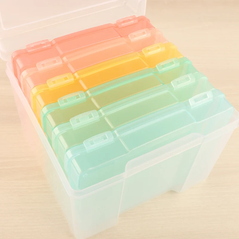 Caja de almacenamiento con 6 cajas interiores de 5"x7" Kimidori Colors