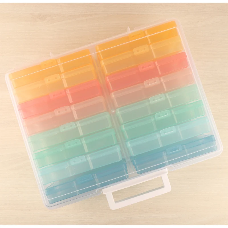 Caja de almacenamiento con 16 cajas interiores de 4"x6" Kimidori Colors