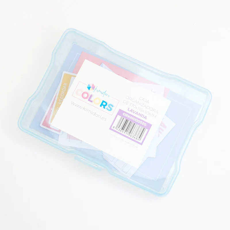 Caja de plástico Kimidori Colors 4"x6" Azul lavanda