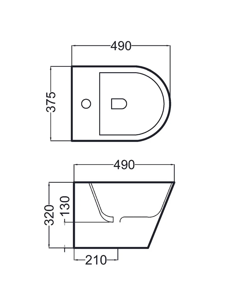 Pack Bidet Suspendido Cerámico de Baño y Bastidor | Moderno y Fácil Limpieza Acompañado de Bastidor | Blanco Brillo