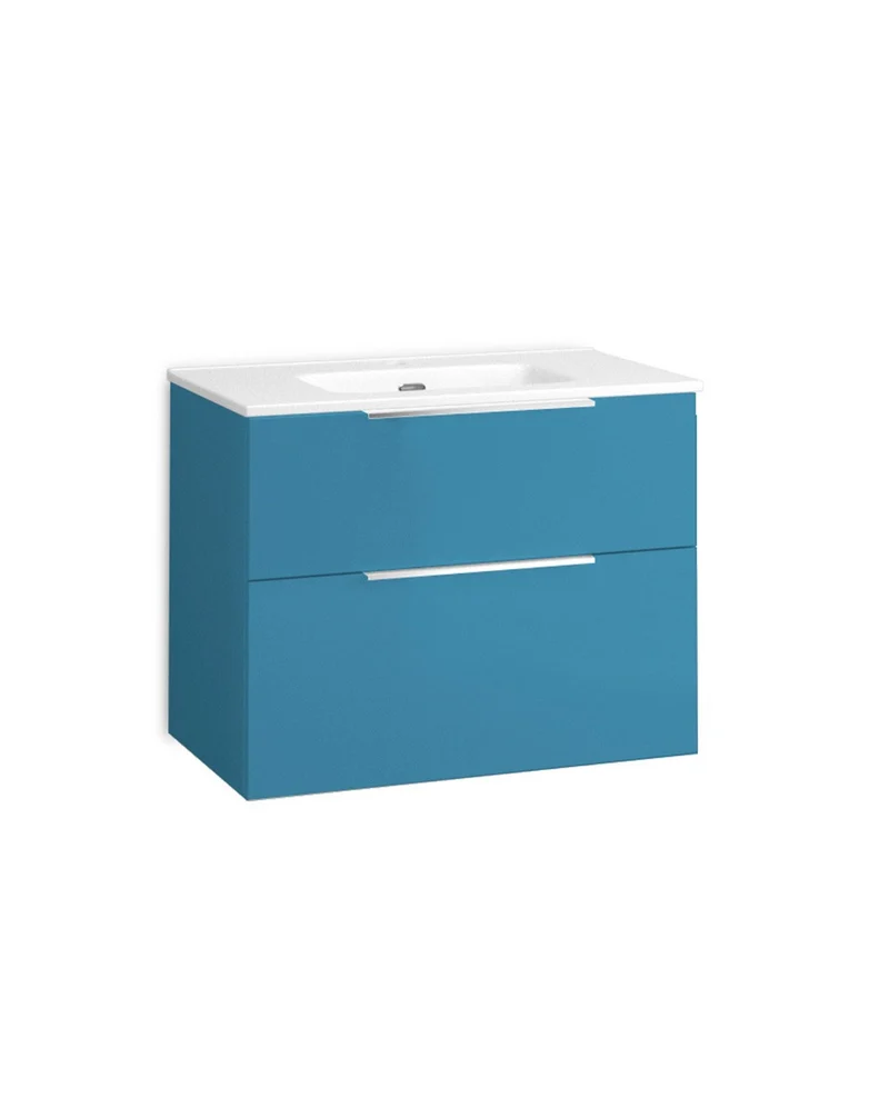 Galsaky Mueble de Baño Suspendido con Lavabo Cerámico | 2 cajones con Cierre Amortiguado y Organizador | Island Mate