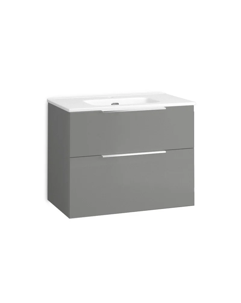 Galsaky Mueble de Baño Suspendido con Lavabo Cerámico | 2 cajones con Cierre Amortiguado y Organizador | Mist Mate