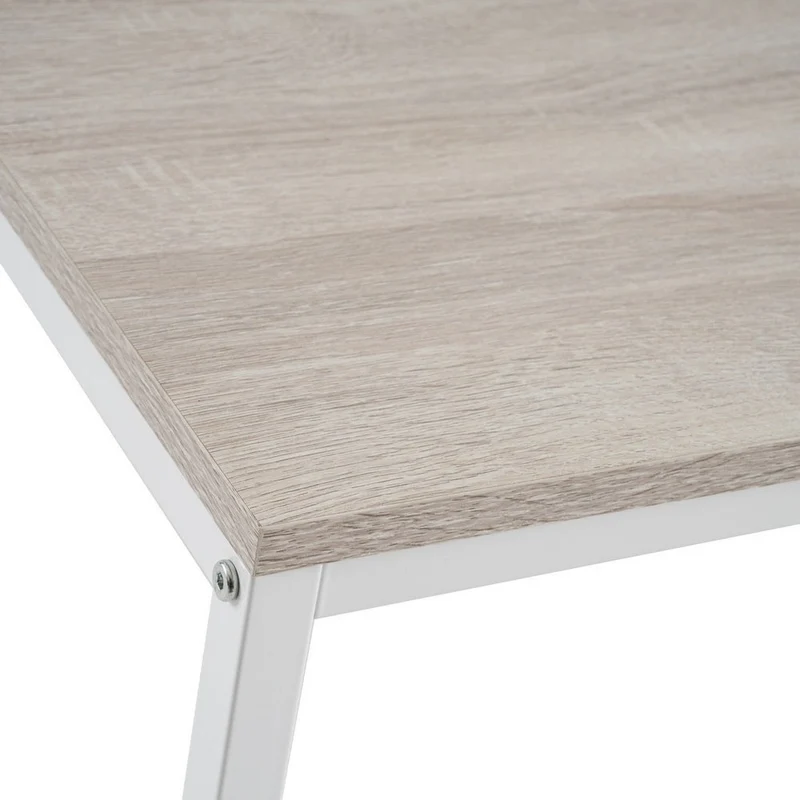 Mesa de centro Urban de metal blanco y tablero con vetas de 100x50x36 cm