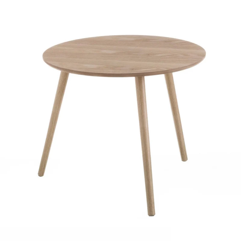 Mesa auxiliar redonda de madera laminada marrón de 60x60x51 cm