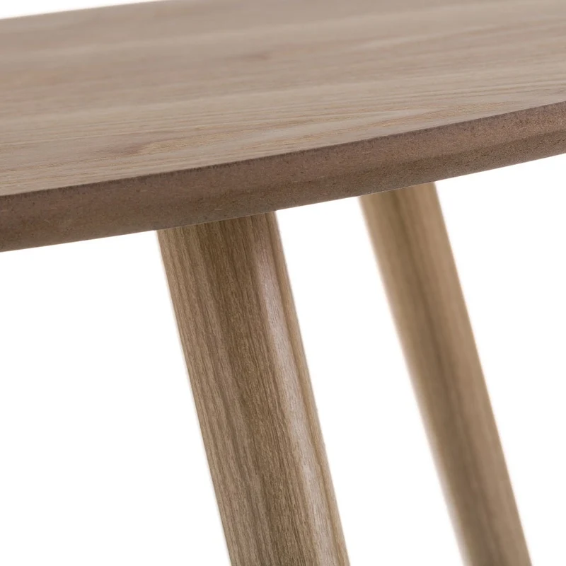 Mesa auxiliar redonda de madera laminada marrón de 60x60x51 cm
