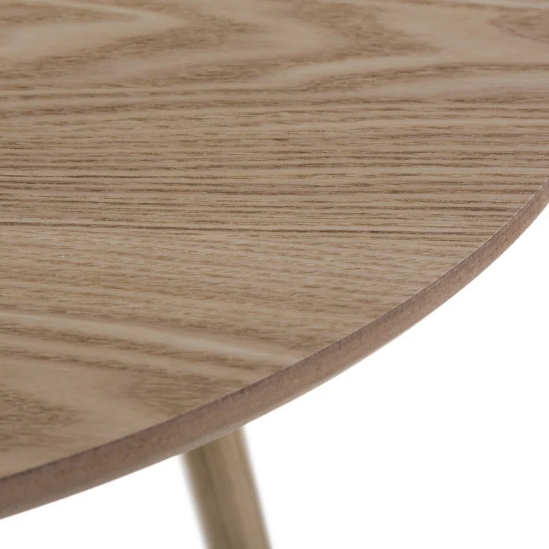 Mesa auxiliar redonda de madera laminada marrón de 60x60x51 cm