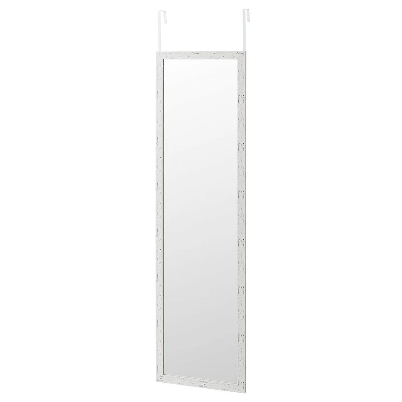Espejo de cuerpo entero en plástico color blanco envejecido de 35x125cm