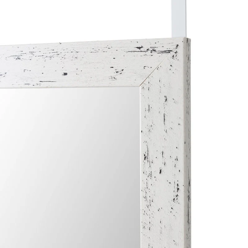 Espejo de cuerpo entero en plástico color blanco envejecido de 35x125cm