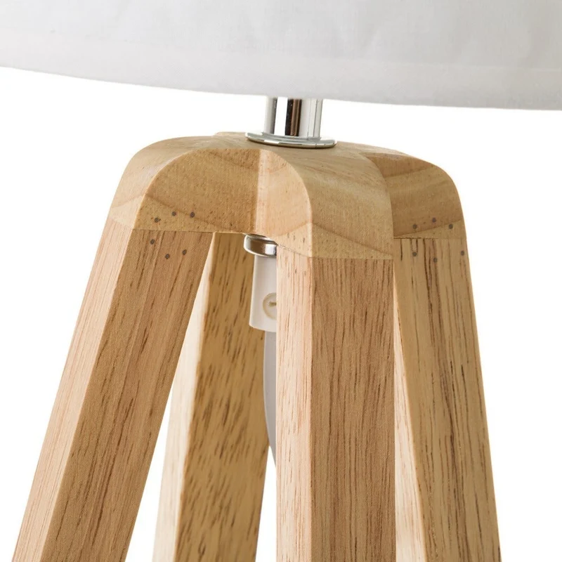 Lámpara de mesita nórdica en madera de roble beige de ø 21x34 cm
