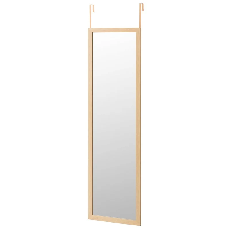 Espejo de cuerpo entero en plástico efecto madera natural de 35x125 cm
