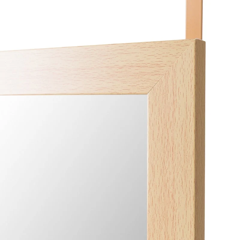 Espejo de cuerpo entero en plástico efecto madera natural de 35x125 cm