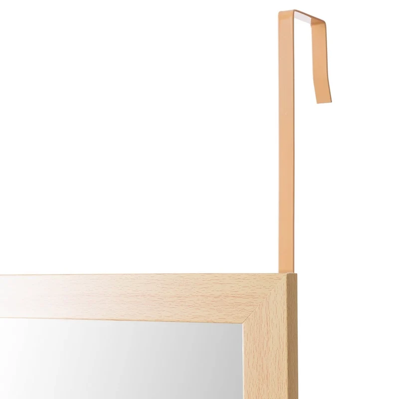 Espejo de cuerpo entero en plástico efecto madera natural de 35x125 cm