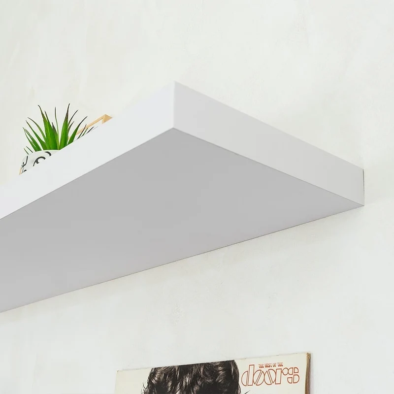 Estante flotante decorativo de madera MDF color blanco de 60x23,5 cm
