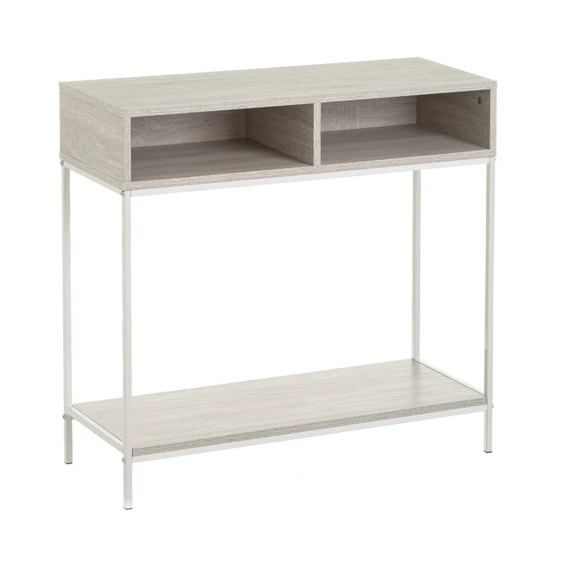 Consola recibidor Urban de metal y madera color blanco de 80x30x75 cm