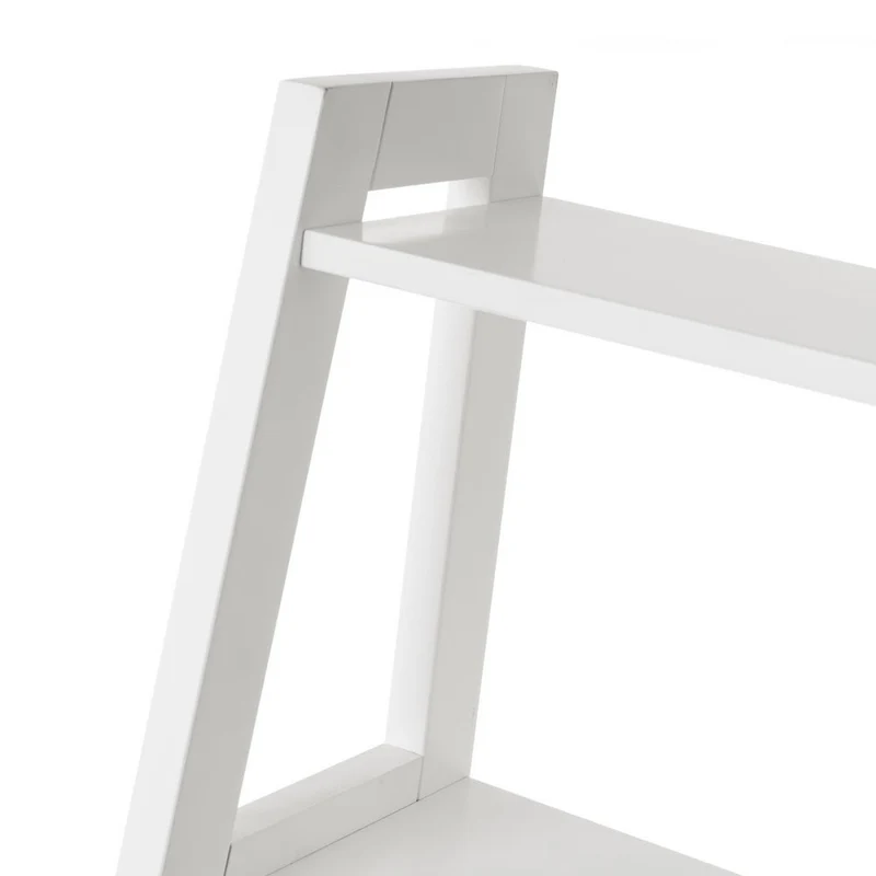 Estantería escalera con 4 estantes de MDF lacado blanco de 43x31x90 cm