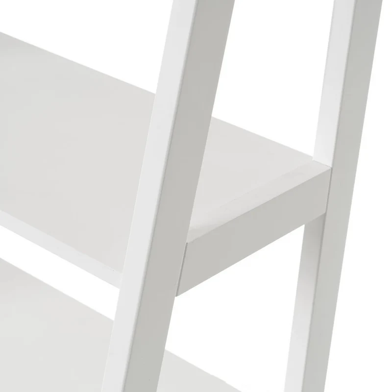 Estantería escalera con 4 estantes de MDF lacado blanco de 43x31x90 cm