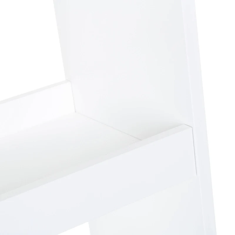 Estantería móvil de madera y bambú, colores blanco y natural de 48x24x77 cm