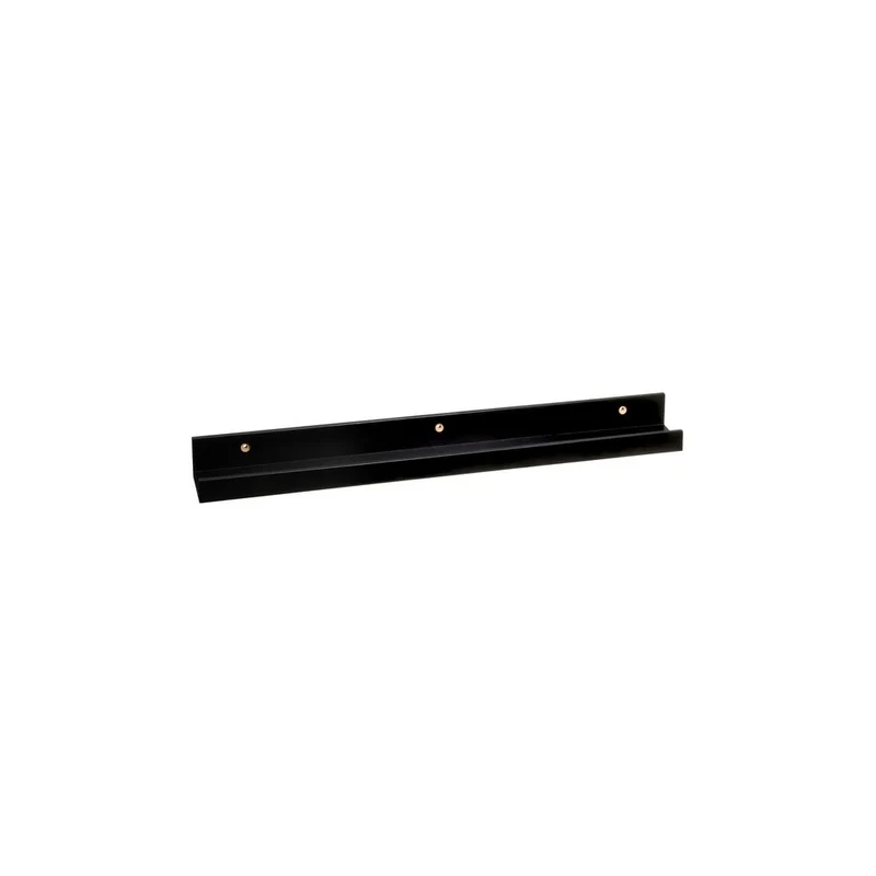 Estante flotante de pared de madera negra para cuadros de 60x9,5x5 cm