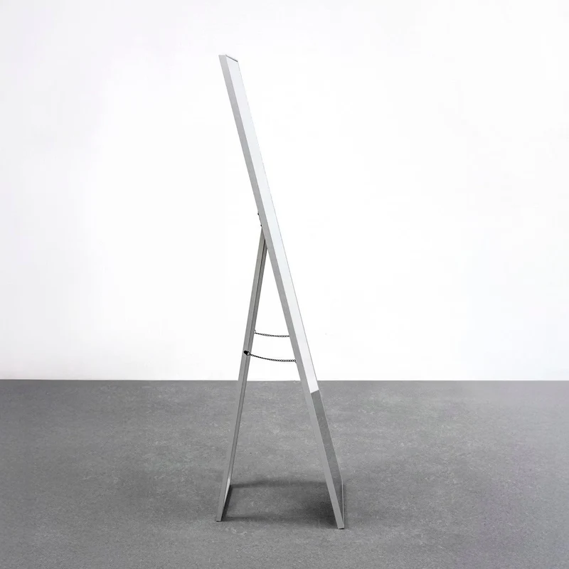 Espejo de pie de cuerpo entero con marco de madera gris de 151x31 cm