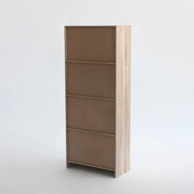 Estantería librería de 4 estantes en MDF color natural de 147x60 cm
