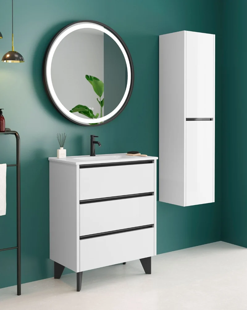 Aura Espejo Pared Redondo Baño | Luz LED | Doble Sensor Táctil | Espejo Led de Baño Redondo
