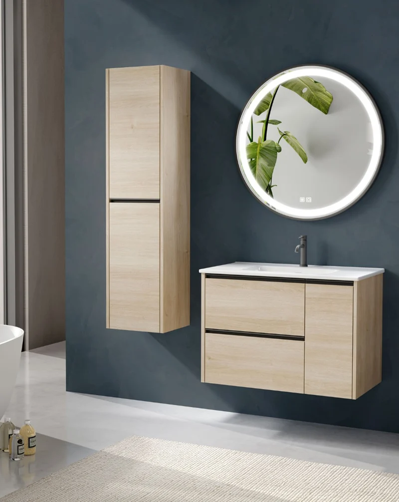 Aura Espejo Pared Redondo Baño | Luz LED | Doble Sensor Táctil | Espejo Led de Baño Redondo