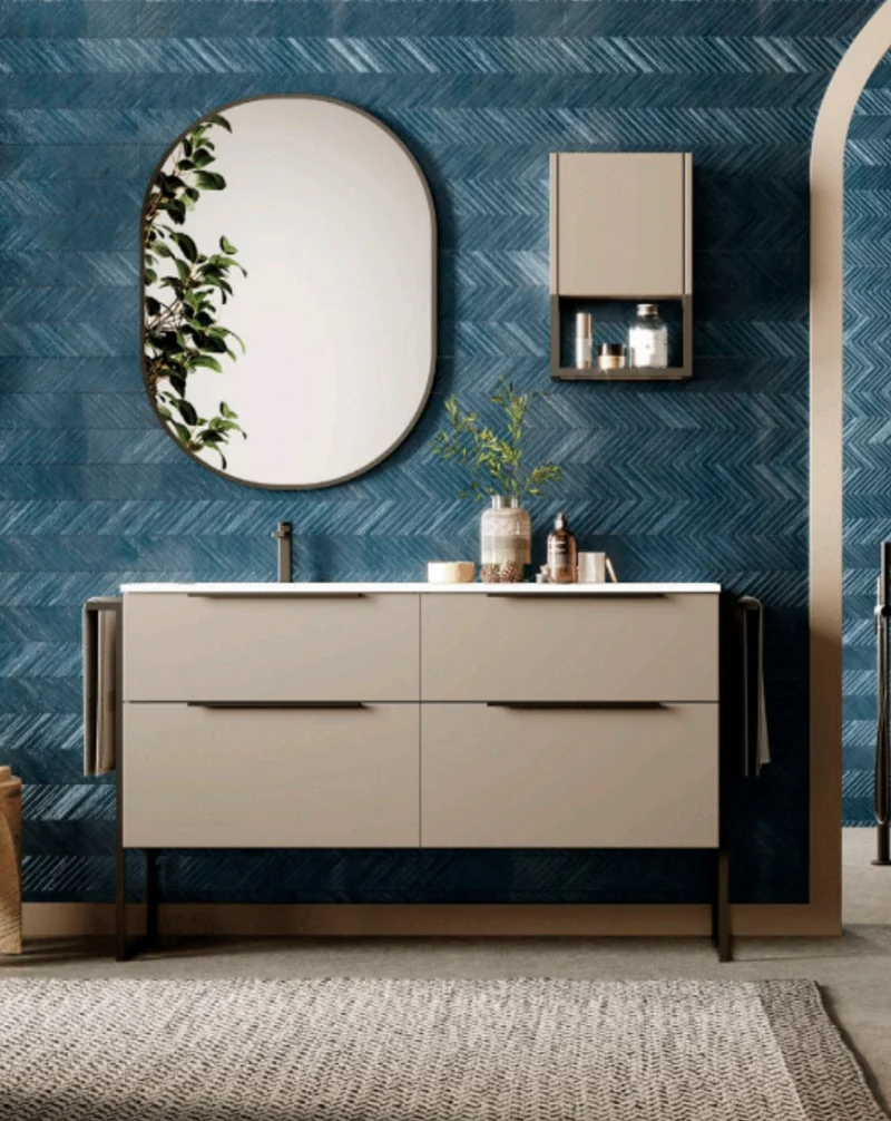 Espejo de Pared Ovalado Decorativo de Baño con Borde | Reversible | Negro