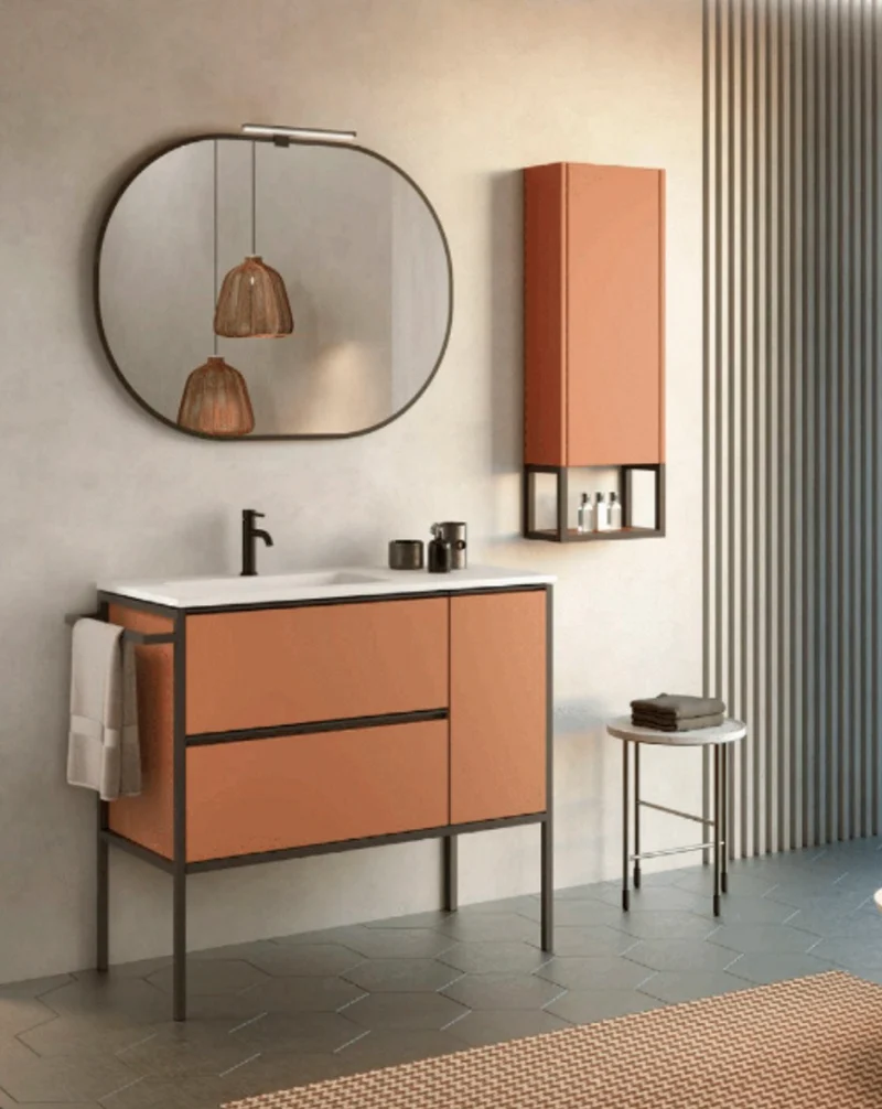 Espejo de Pared Ovalado Decorativo de Baño con Borde | Reversible | Negro