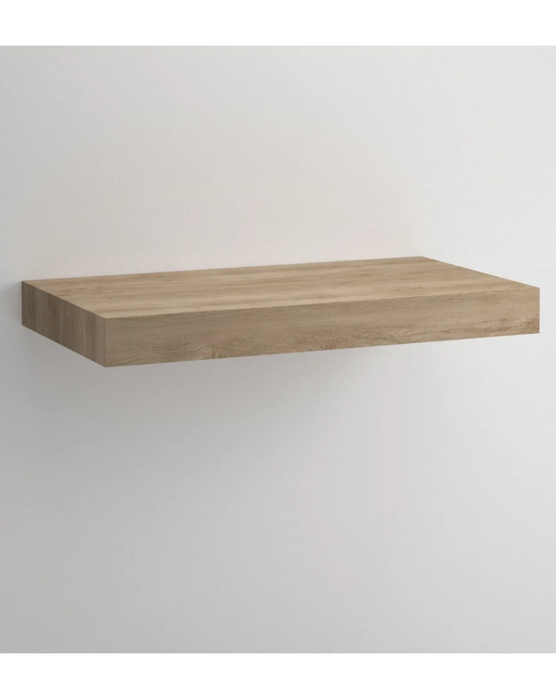 Flow Encimera Baño Madera Suspendida | Encimera Flotante para Lavabos | Espesor 8cm | Roble Natural
