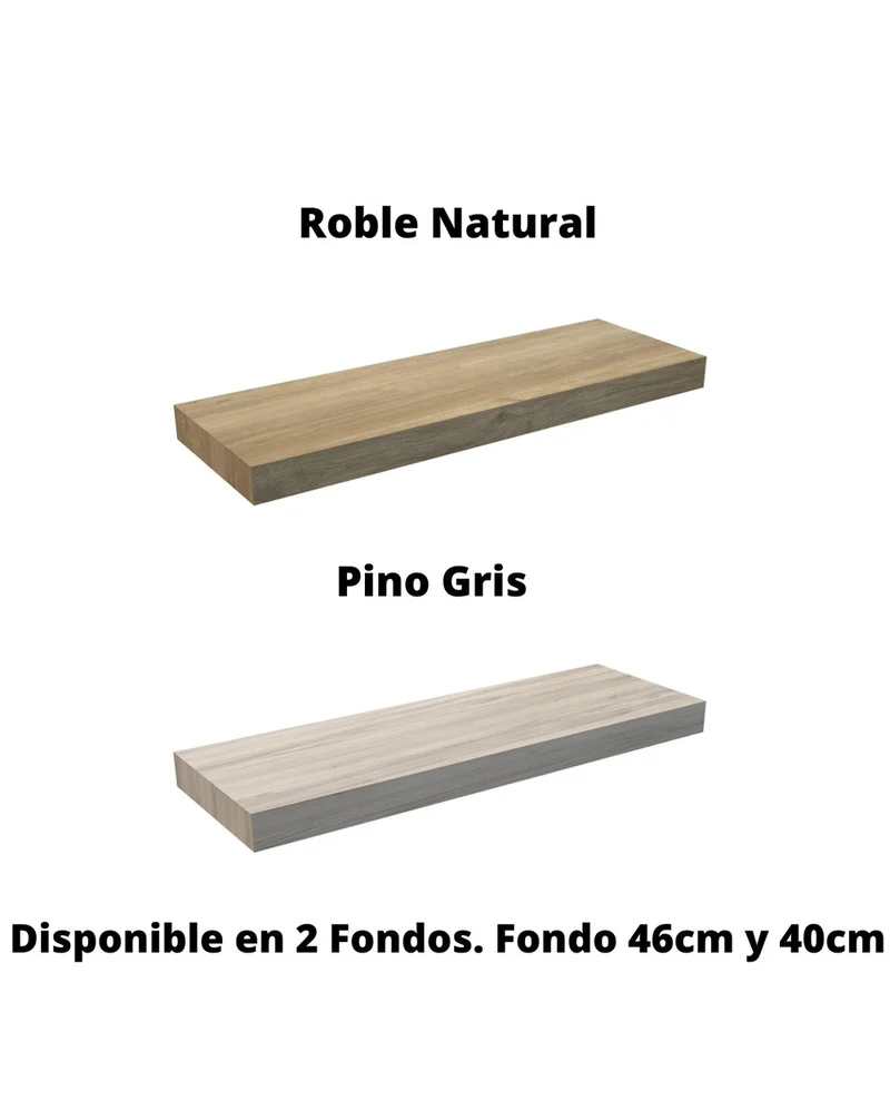 Flow Encimera Baño Madera Suspendida | Encimera Flotante para Lavabos | Espesor 8cm | Roble Natural