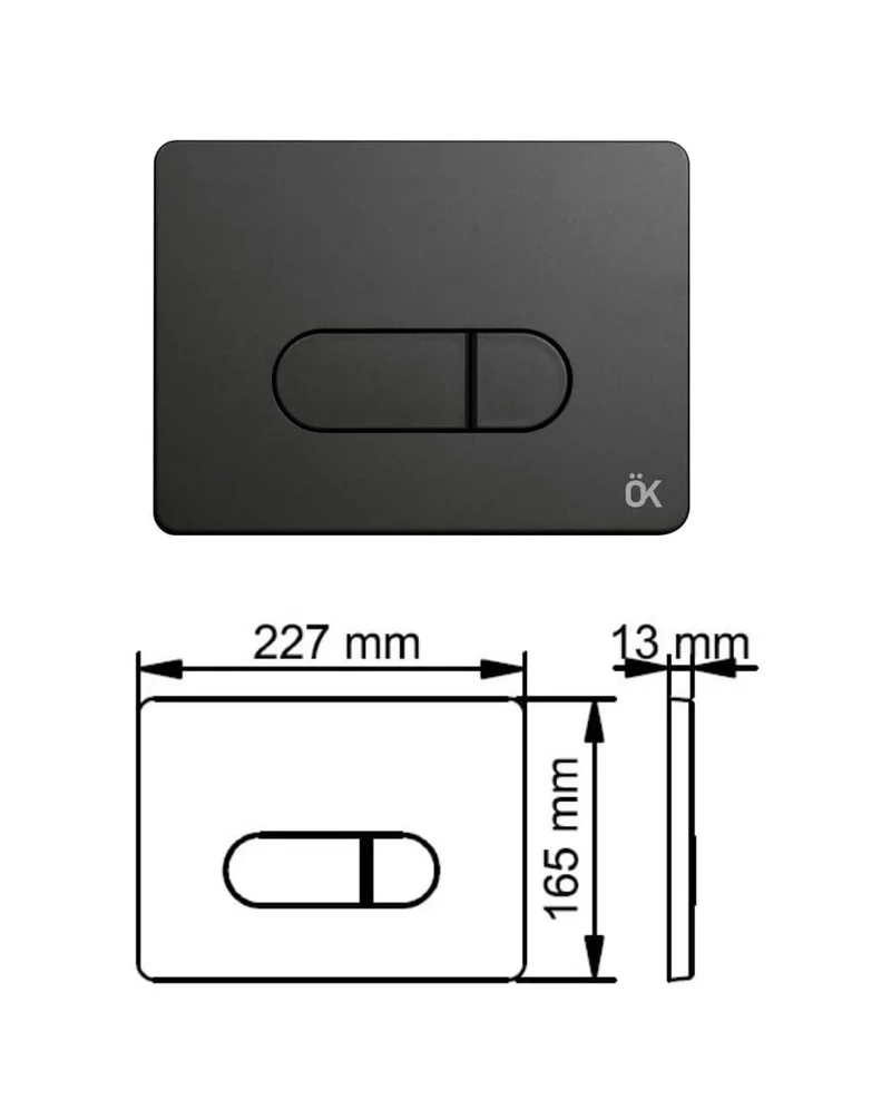 Cisterna Empotrada para Wc Suspendido + Pulsador | Mochila de agua para Wc Suspendido con Pulsador | Negro