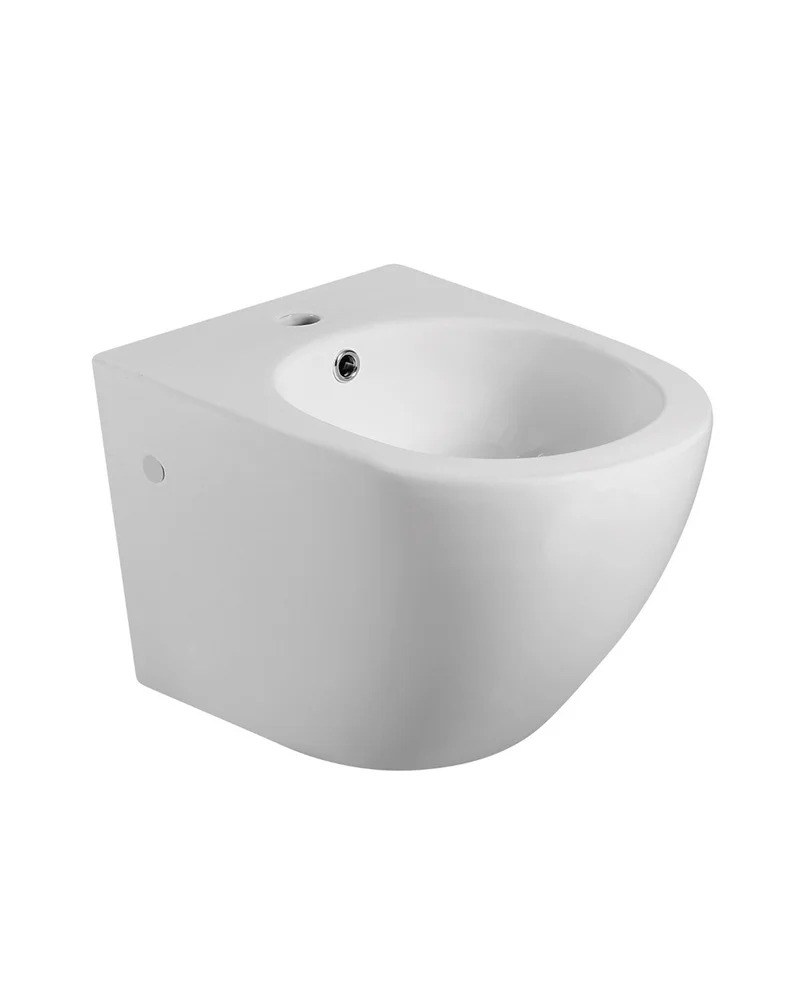 Pack Bidet Suspendido Cerámico de Baño con Bastidor para Bidé | Moderno y Fácil Limpieza Acompañado de Bastidor | Blanco Mate