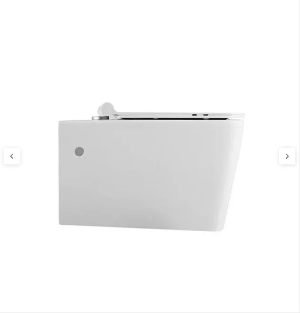 Astron Inodoro Suspendido Cuadrado | Blanco Brillo | Empotrado Rimless | Vater Colgante de Cerámica con Montaje a Pared