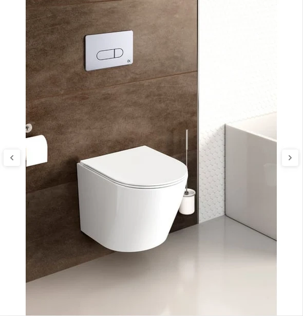 Mercurio Inodoro Suspendido Empotrado Rimless | Blanco Brillo | Vater Colgante de Cerámica con Montaje a Pared