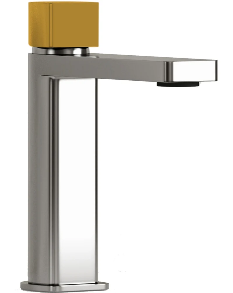Combi Grifo de Baño Alto Monomando de Fácil Instalación con Mezclador | Colores| Maneta Personalizable | Oro metálico